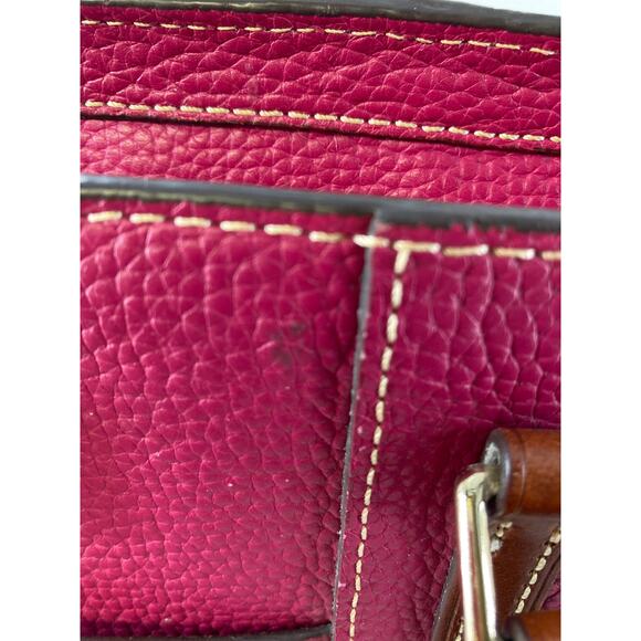 DOONEY & BOURKE MEDIUM SIZE PINK PEBBLED LEATHER SHOULDER BAG - Picture 13 of 16